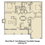 2 bedroom / 2 bath apartment floorplan Marble Falls TX